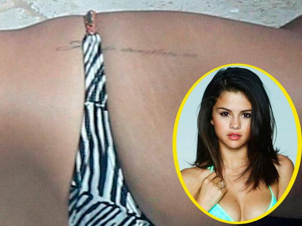 Selena Gomez deja ver su nuevo tatuaje al lucir sexy bikini