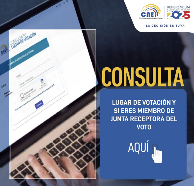 Esta es la imagen que aparece en el sitio web del CNE para hacer la consulta del lugar de votación.