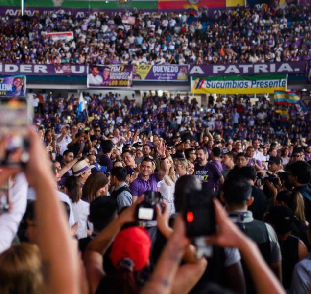 El presidente Daniel Noboa en la convención nacional de ADN.