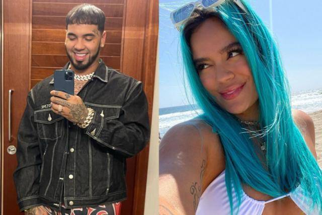 Imágenes de archivo de Anuel AA y Karol G, cuando la colombiana aún contaba con su icónic look de cabello turquesa.