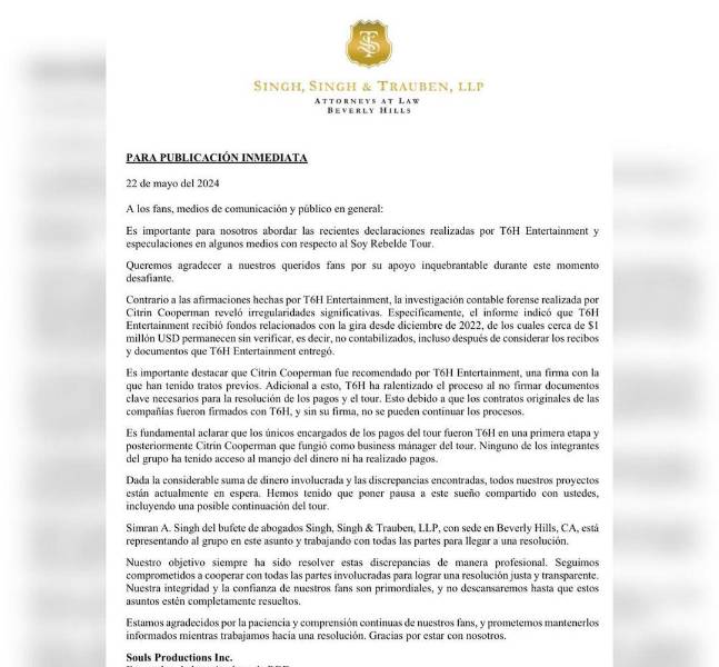 Comunicado oficial de RBD