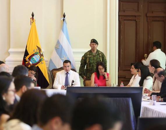 Guayaquil (Guayas), 03 de junio del 2025.- El presidente de la república, Daniel Noboa, lideró la sesión del gabinete ministerial en la gobernación del Guayas.