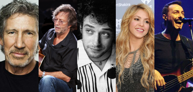 Cerati, Roger Waters, Shakira, Clapton y Aznar unidos en canción inédita