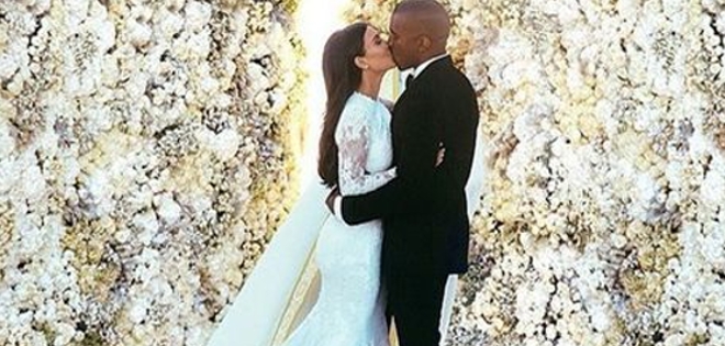 Kim Kardashian y Kanye West rompen récord de &#039;likes&#039; con foto de su boda