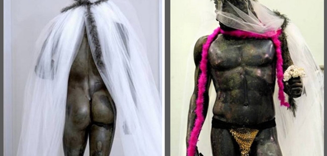 Polémica en Italia por estatuas con velo y tanga