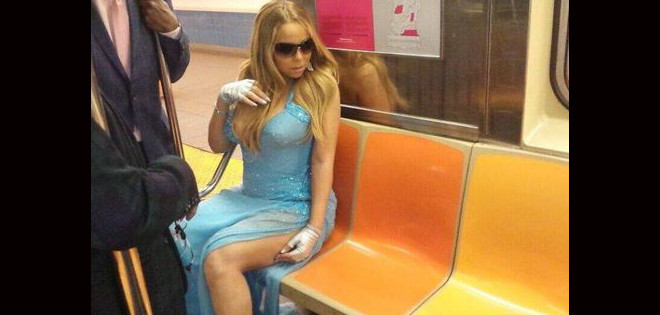 Mariah Carey en el Metro de NY
