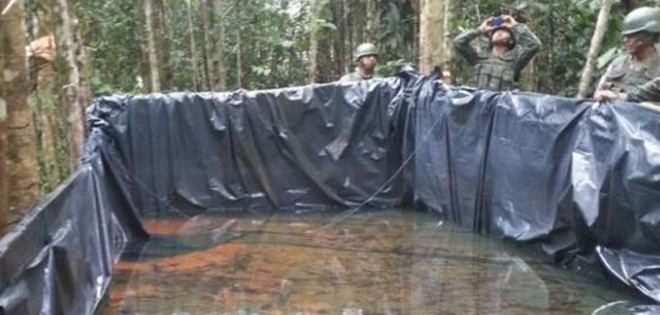 Militares hallan piscina de gasolina blanca en Shushufindi