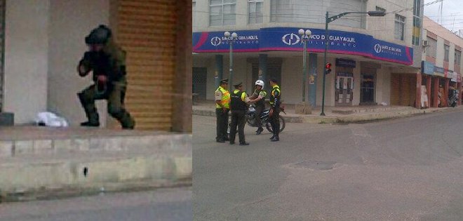 Hallan explosivos fuera del Banco de Guayaquil en Vinces