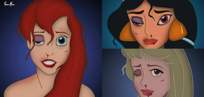 “Golpean” a las princesas de Disney como protesta