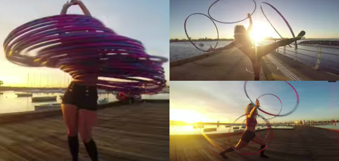 (VIDEO) La chica que puede bailar hasta con 30 &quot;hula-hula&quot;