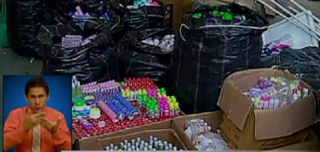 Policía allanó casa donde se falsificaban productos de consumo masivo