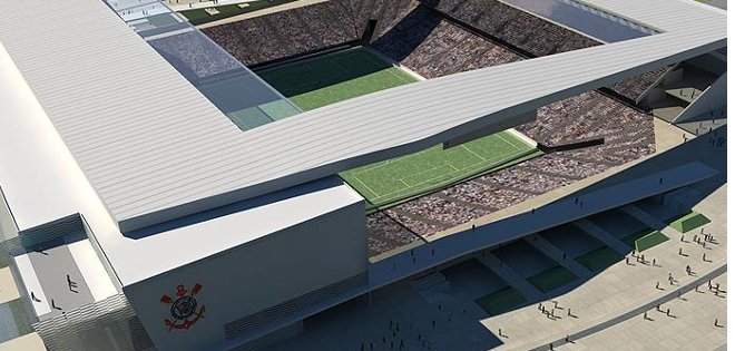 Trabajadores inauguran estadio de Sao Paulo