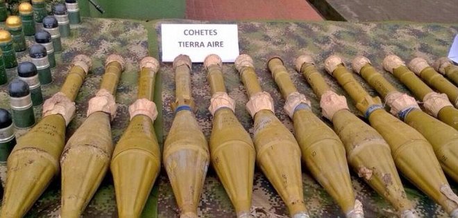 Ejército Colombia incauta 16 lanzacohetes rusos al parecer destinados a FARC