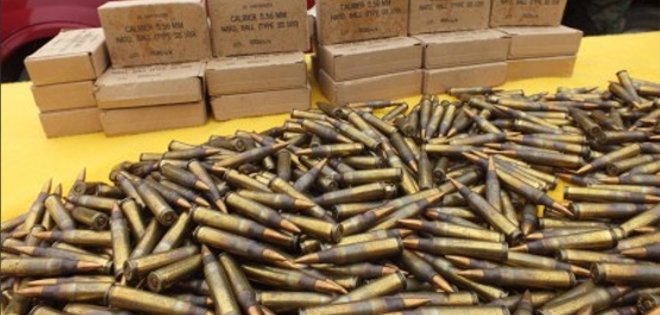 Decomisan municiones que iban a grupos ilegales de Colombia