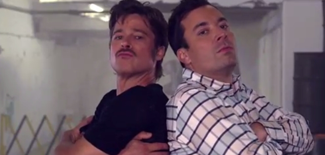 (VIDEO) Brad Pitt conversa vía breakdance con Jimmy Fallon