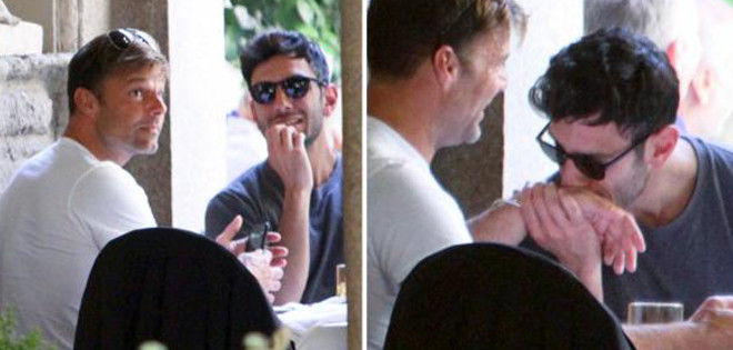 Ricky Martin, muy romántico con su novio en Italia