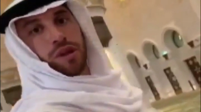 Sergio Ramos se viste de jeque en Abu Dabi