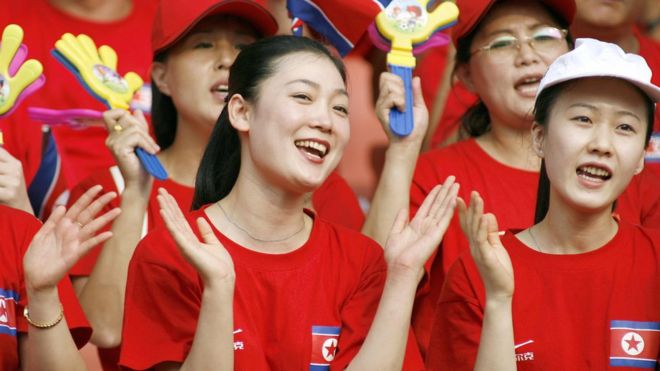 La inusual selección de las porristas de Corea del Norte para animar en los Juegos Olímpicos de invierno de Pyeongchang
