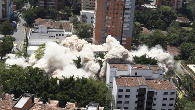 Derriban edificio Mónaco, símbolo de Pablo Escobar