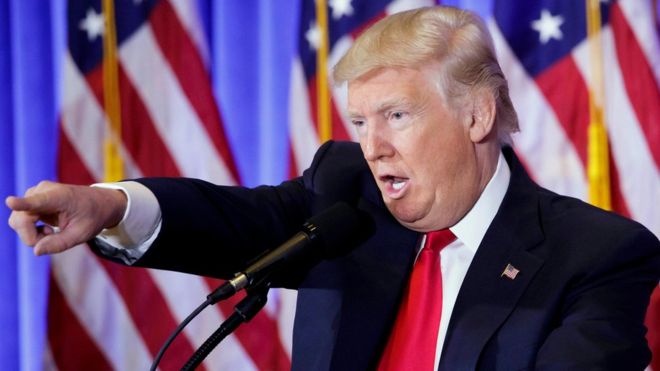 10 frases de Donald Trump en la tensa primera rueda de prensa desde que ganó las elecciones en Estados Unidos