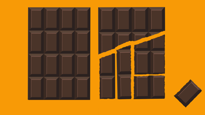 Cómo se explica la ilusión óptica de la barra de chocolate infinita que se ha vuelto viral en las redes