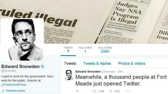 El provocador primer tuit de Edward Snowden