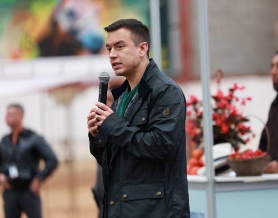 Daniel Noboa en un evento en Cuenca el 29 de octubre.