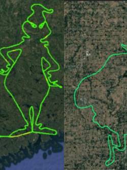Trazos del Grinch por pilotos de avión.