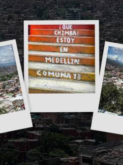 Composición de fotos de Comuna 13, en Medellín, Colombia.