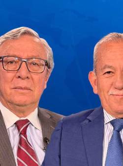 Carlos Aguinaga y Medardo Oleas, expresidentes del Tribunal Supremo Electoral