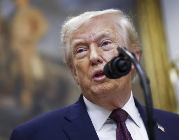 El presidente de Estados Unidos, Donald Trump, durante un anuncio en la Sala Roosevelt de la Casa Blanca, en Washington, DC, Estados Unidos, el 19 de diciembre de 2025.