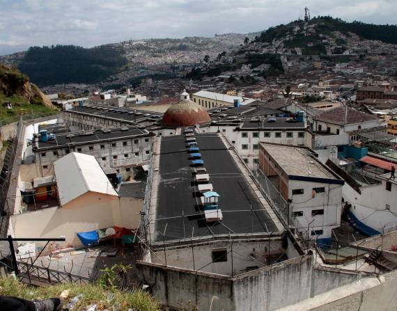 En la imagen un registro aéreo de archivo de la cárcel García Moreno, en Quito (Ecuador). EFE/Cecilia Puebla