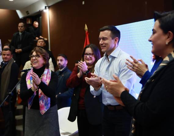 El presidente Daniel Noboa durante un evento en Madrid, España, este 4 de diciembre.