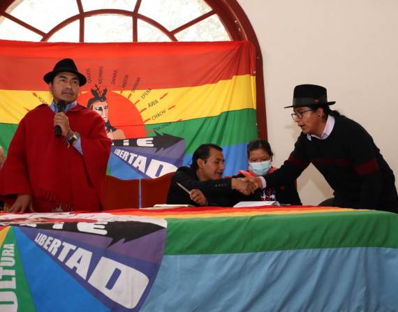 La Conaie está reunida este viernes 17 de marzo en la Casa de la Cultura Ecuatoriana, en Quito.