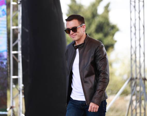 Presidente Daniel Noboa en un evento en Chimborazo.