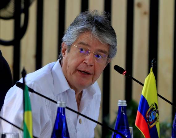 El presidente de Ecuador, Guillermo Lasso, fue registrado el pasado jueves, durante la reunión del Prosur, en Cartagena de Indias (Colombia). EFE/Ricardo Maldonado