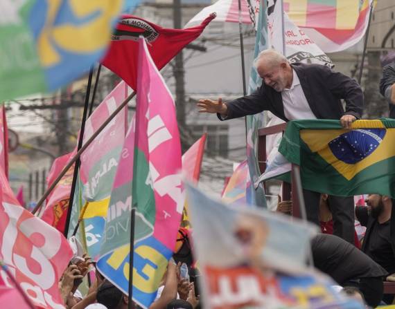 Luiz Inácio Lula da Silva, expresidente de Brasil, durante un acto proselitista.