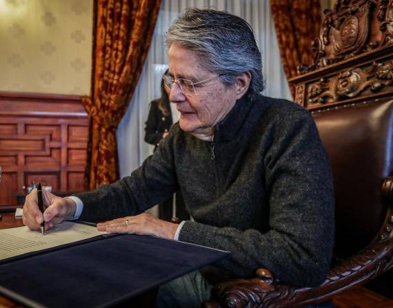El presidente Guillermo Lasso en Carondelet.