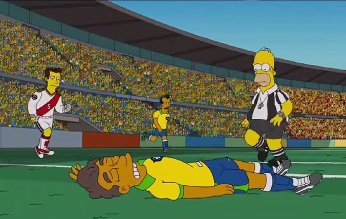 (VIDEO) Homero Simpson predijo lesión de Neymar en el Mundial