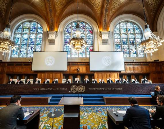 Audiencia en la Corte Internacional de Justicia.