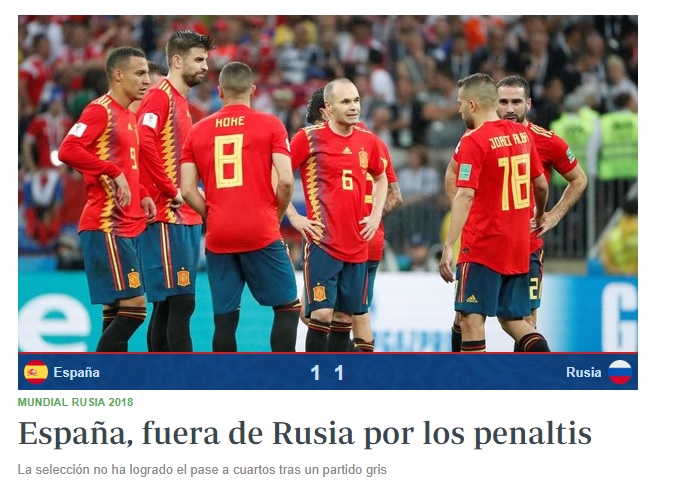 Diarios españoles critican eliminación del Mundial en octavos