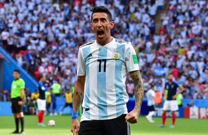 Di María, baja en la selección argentina por una lesión