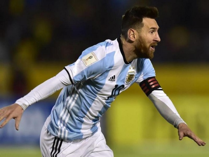 Messi en la Calzada de Fama del Maracaná
