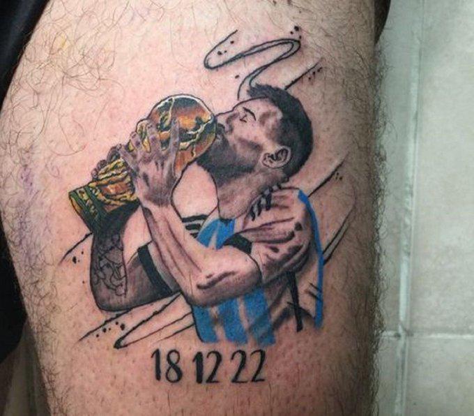 La fiebre por los tatuajes con la cara de Messi escala sin control en Rosario