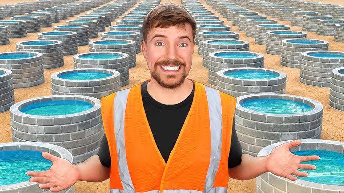 El youtuber MrBeast construyó 100 pozos de agua potable en África