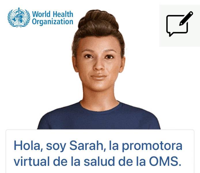 Sarah, la agente virtual de la OMS.