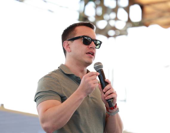 Daniel Noboa en un evento oficial en Santa Elena en diciembre 2025.