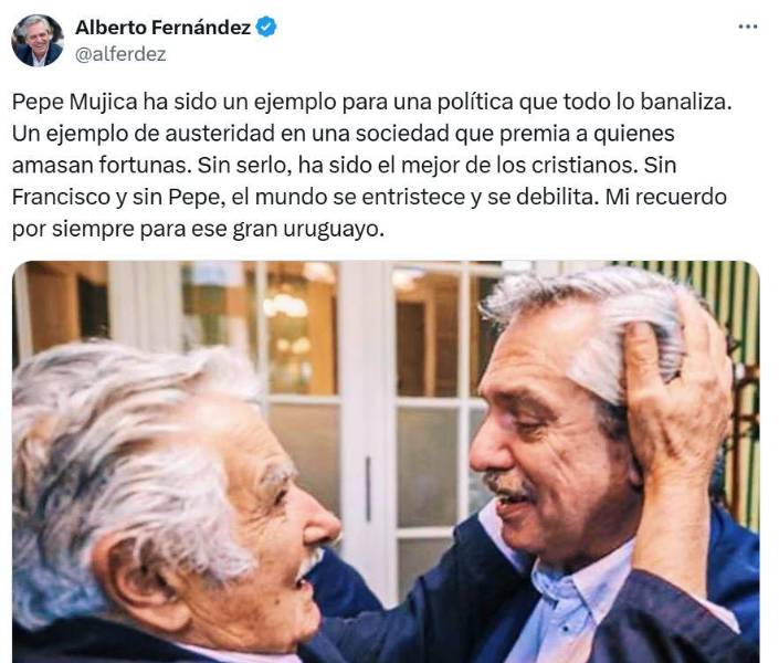 Encuentro entre Pepe Mujica y Alberto Fernández.