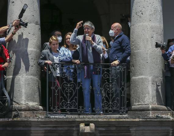 El mandatario durante su intervención en el Palacio de Carondelet.