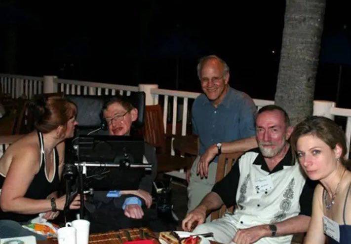 Stephen Hawking en la isla de Jeffrey Epstein.